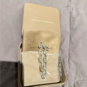 Authentic David Yurman DY Madison Chain Bracelet 8.5 mm Sterling with Gold Link